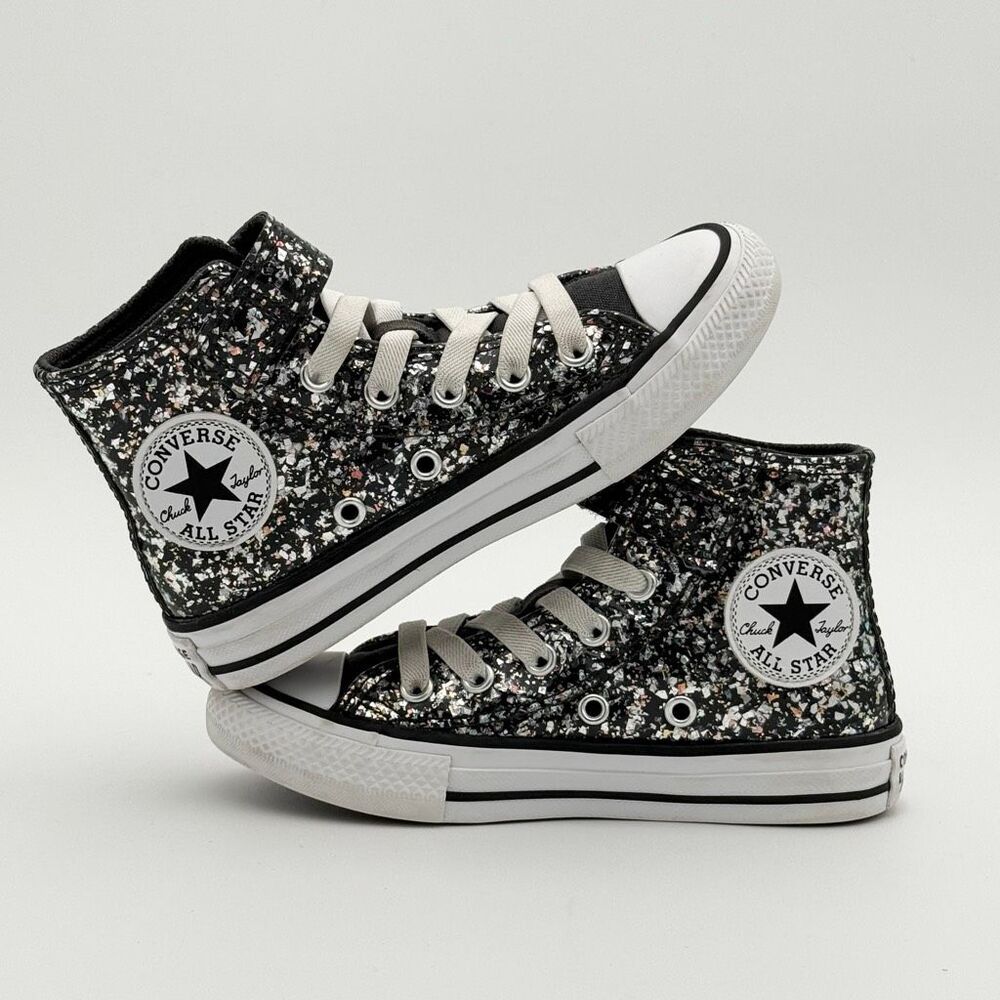 Converse All Star Chuck Taylor Glitter Hook and Loop Slip On Sneakers - US Grade - Picture 8 of 13